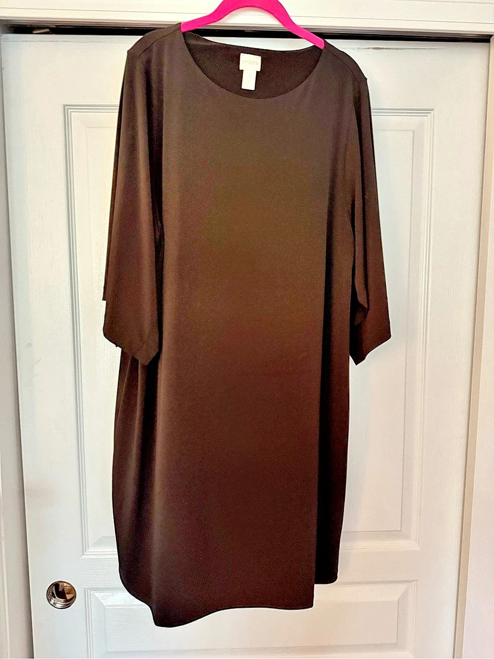Like New Chico's Travelers Elbow Sleeve Dress Midi Dress Black